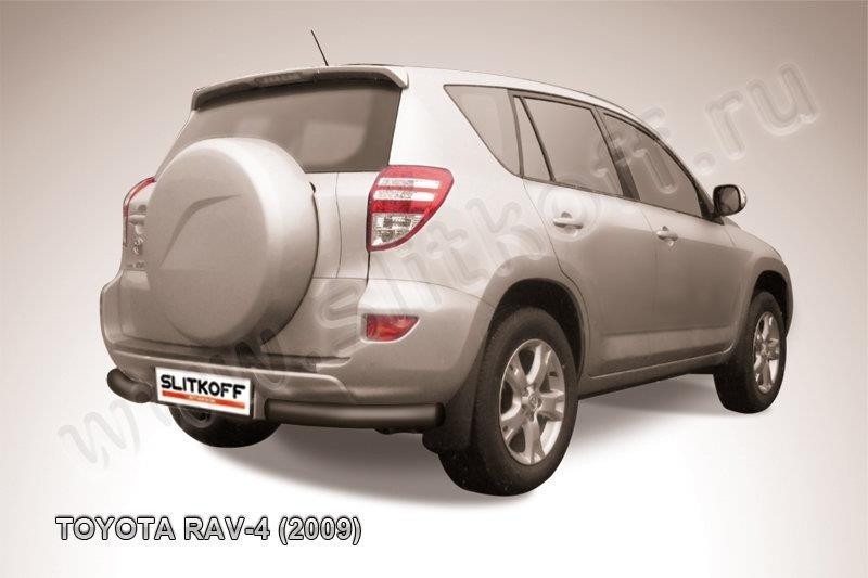 Slitkoff TR409-014B защита заднего бампера уголки d76 черные Toyota RAV4 (2009)