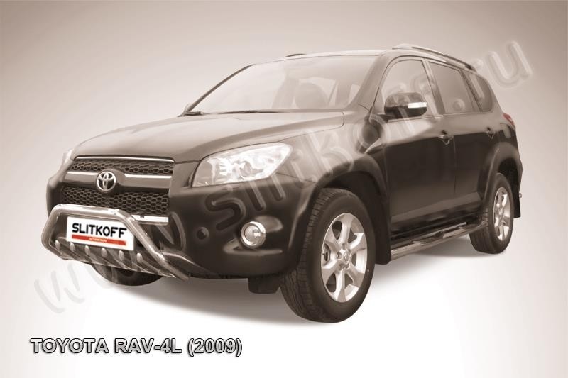 Slitkoff TR409L-007 кенгурятник d57 "мини" c защитой картера Toyota RAV4 L (2009)