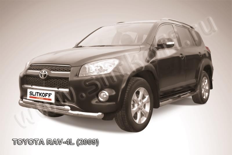 Slitkoff TR409L-009 защита переднего бампера d76+ d57 двойная Toyota RAV4 L (2009)