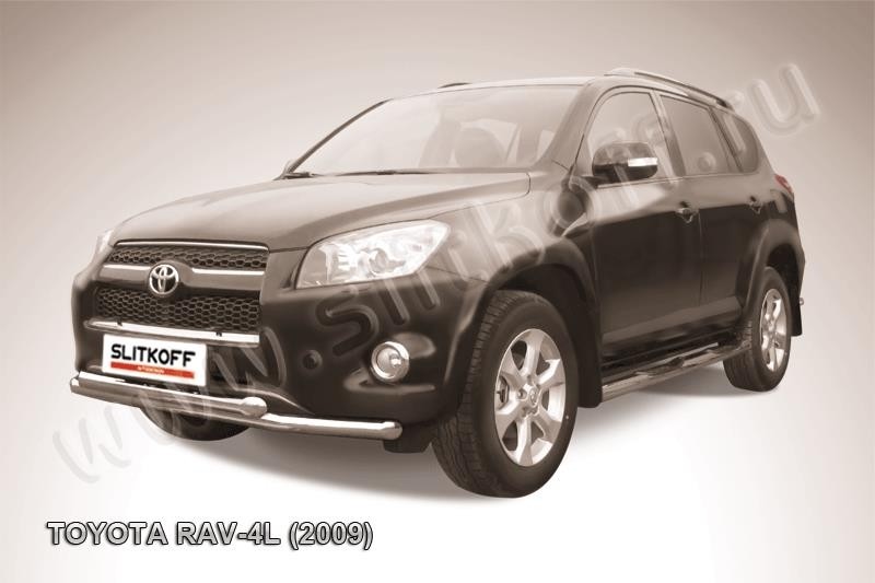 Slitkoff TR409L-011 защита переднего бампера d57+ d57 двойная Toyota RAV4 L (2009)