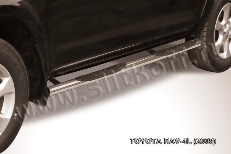 Slitkoff TR409L-013 защита порогов d76 с проступями Toyota RAV4 L (2009)