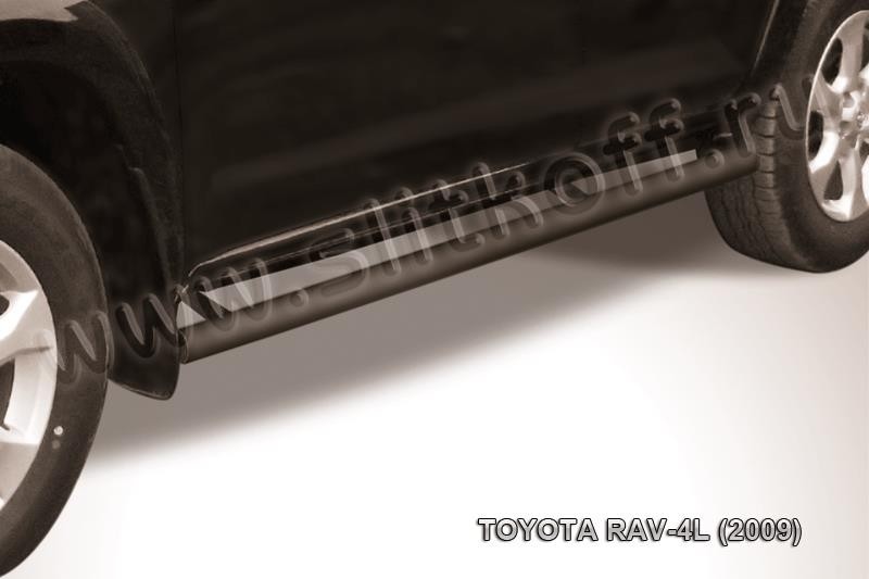Slitkoff TR409L-014B защита порогов d76 труба черная Toyota RAV4 L (2009)