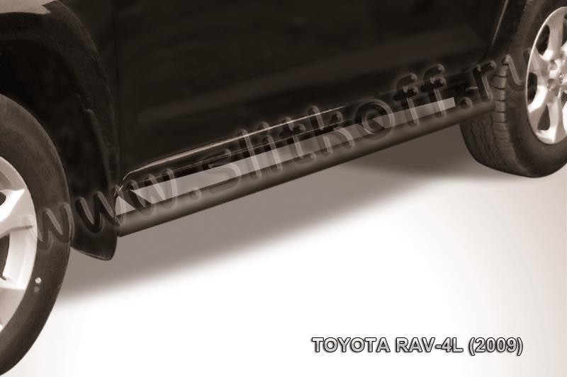 Slitkoff TR409L-015B защита порогов d57 труба черная Toyota RAV4 L (2009)