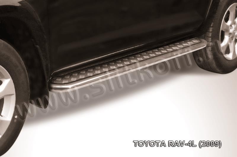 Slitkoff TR409L-016 защита порогов d57 с листом Toyota RAV4 L (2009)