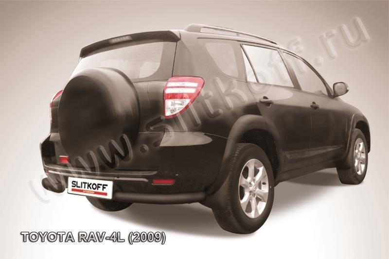 Slitkoff TR409L-018B защита заднего бампера уголки d76 черные Toyota RAV4 L (2009)