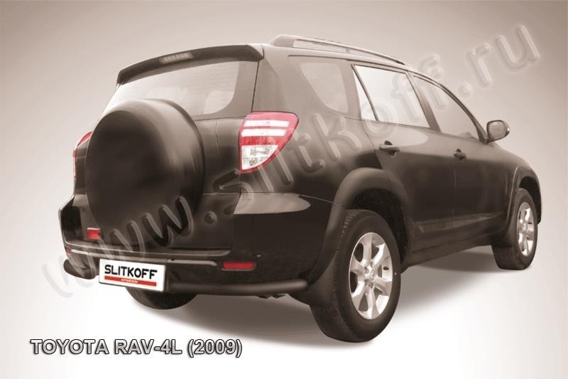 Slitkoff TR409L-020B защита заднего бампера уголки d57 черные Toyota RAV4 L (2009)