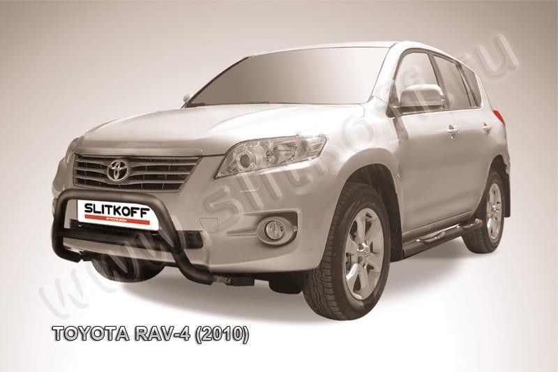 Slitkoff TR410-002B кенгурятник d57 низкий черный Toyota RAV4 (2010)