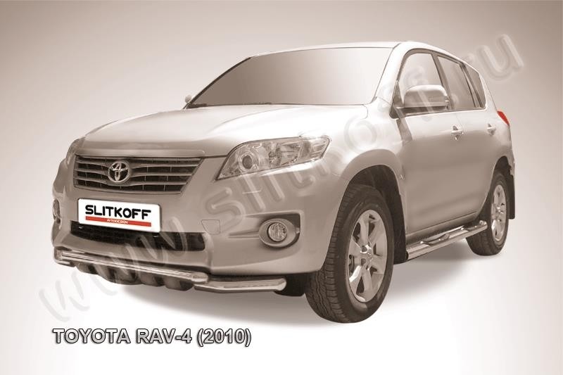 Slitkoff TR410-009 защита переднего бампера d57+ d57 с защитой картера Toyota RAV4 (2010)