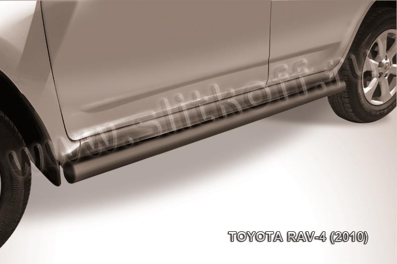Slitkoff TR410-012B защита порогов d76 с проступями черная Toyota RAV4 (2010)