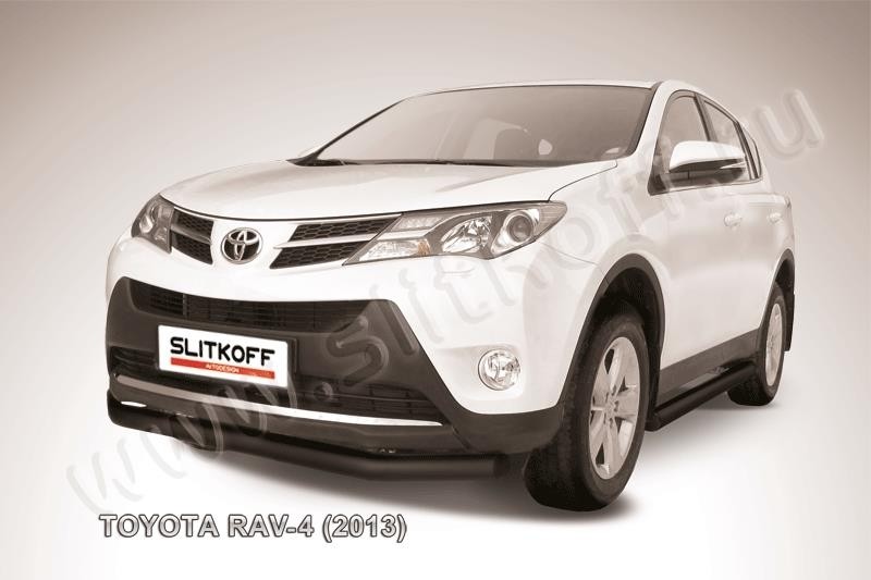 Slitkoff TR413-002B защита переднего бампера d76 черная Toyota RAV4 (2013)
