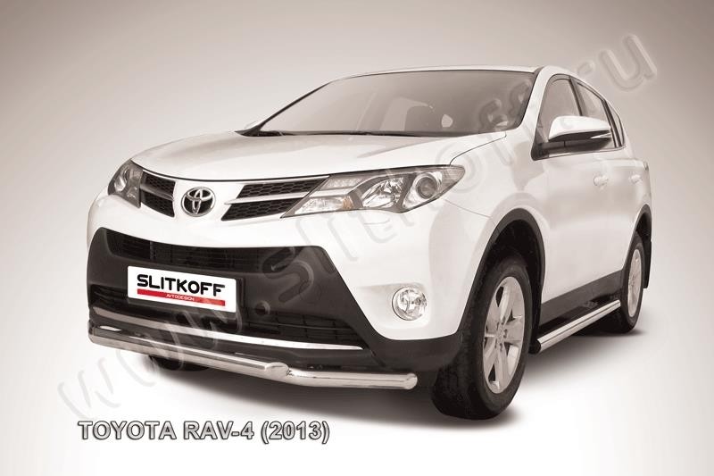 Slitkoff TR413-003 защита переднего бампера d57+ d57 двойная Toyota RAV4 (2013)