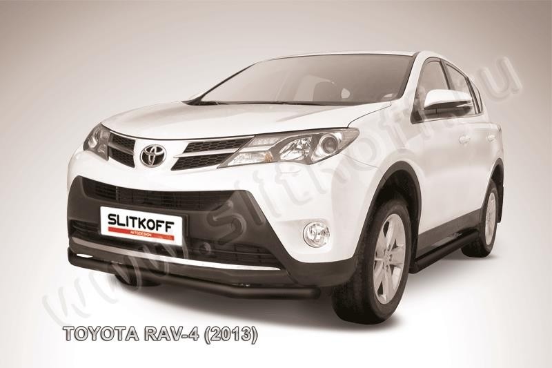 Slitkoff TR413-004B защита переднего бампера d57 черная Toyota RAV4 (2013)