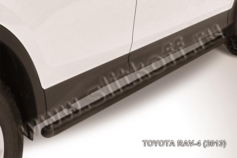 Slitkoff TR413-006B защита порогов d57 труба черная Toyota RAV4 (2013)