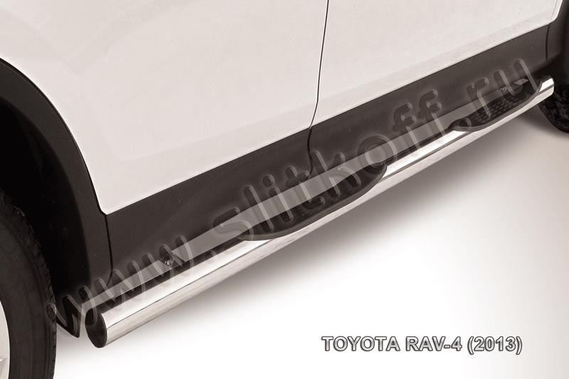 Slitkoff TR413-007 защита порогов d76 с проступями Toyota RAV4 (2013)