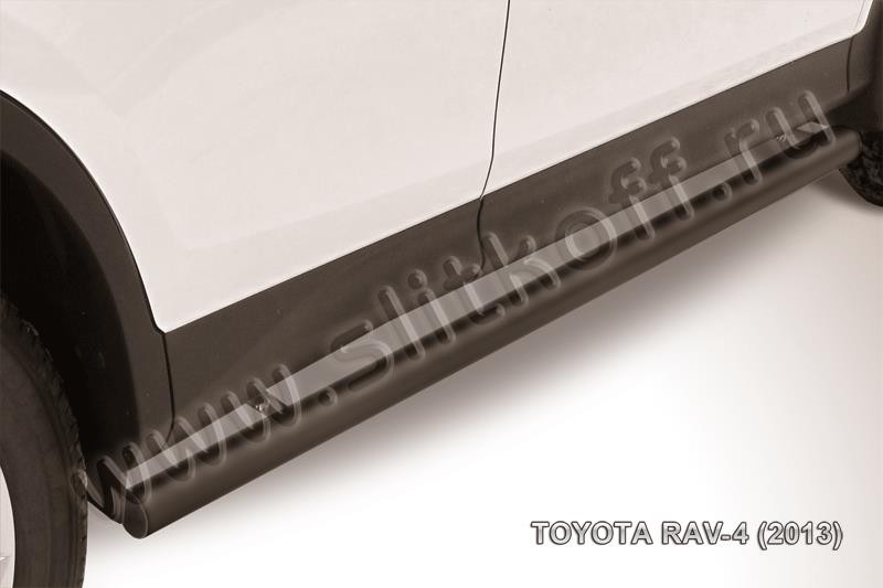 Slitkoff TR413-008B защита порогов d76 труба черная Toyota RAV4 (2013)