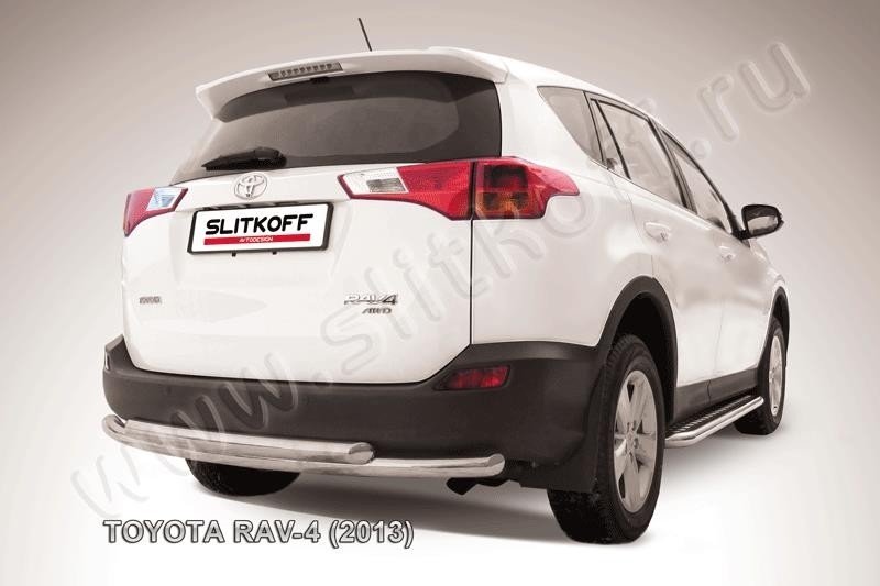 Slitkoff TR413-011 защита заднего бампера d57+ d57 двойная радиусная Toyota RAV4 (2013)
