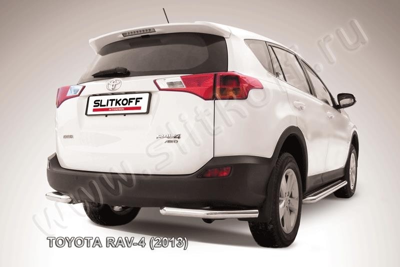 Slitkoff TR413-015 защита заднего бампера уголки d57 Toyota RAV4 (2013)