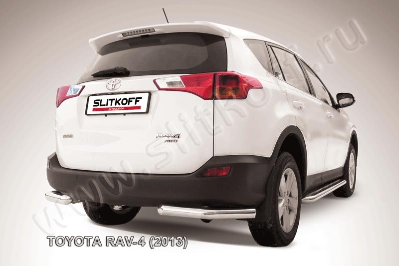 Slitkoff TR413-016 защита заднего бампера уголки d76 Toyota RAV4 (2013)