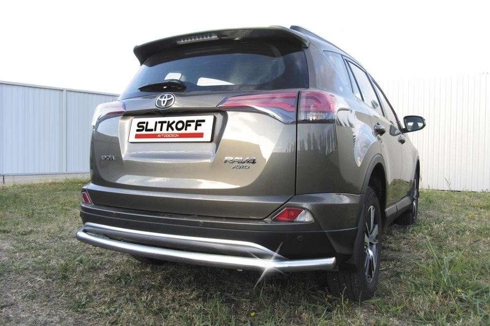 Slitkoff TR415-008 защита заднего бампера d57 длинная Toyota RAV4 (2015)