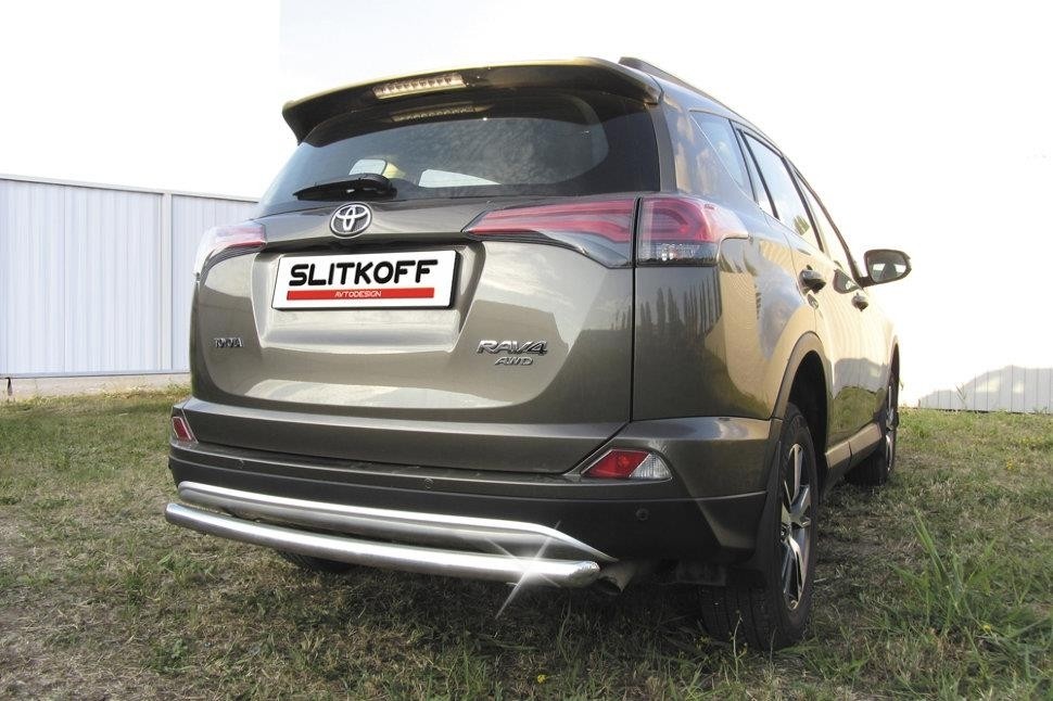 Slitkoff TR415-010 защита заднего бампера d57 радиусная Toyota RAV4 (2015)