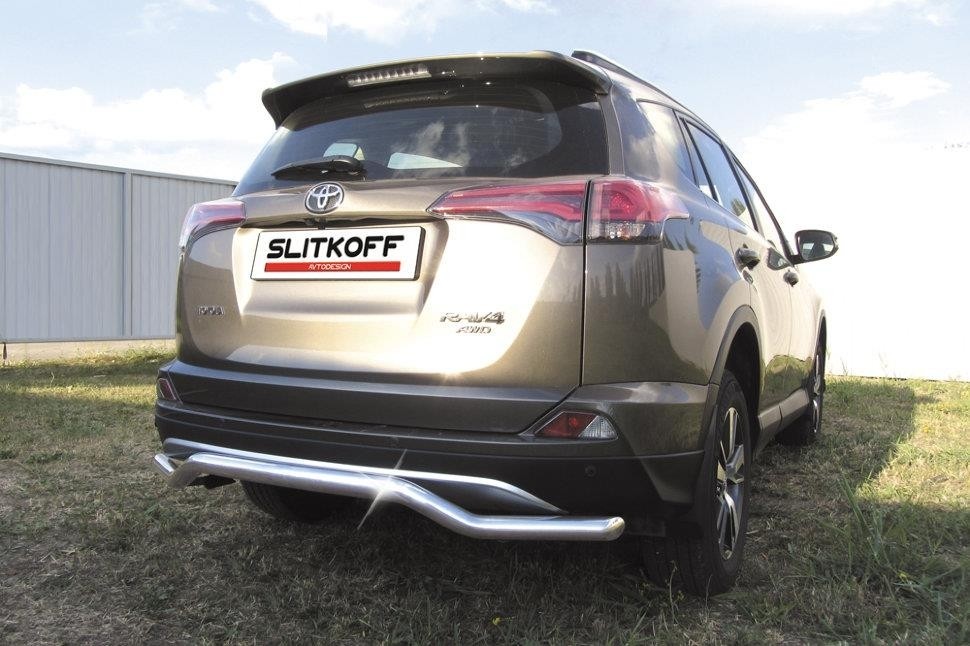 Slitkoff TR415-011 защита заднего бампера d57 "волна" Toyota RAV4 (2015)