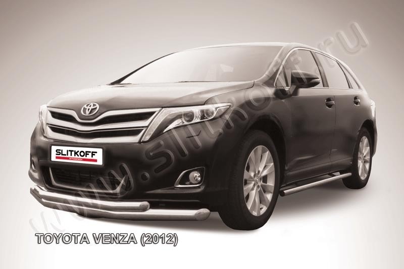 Slitkoff TVEN001 защита переднего бампера d76+ d57 двойная Toyota Venza (2013)