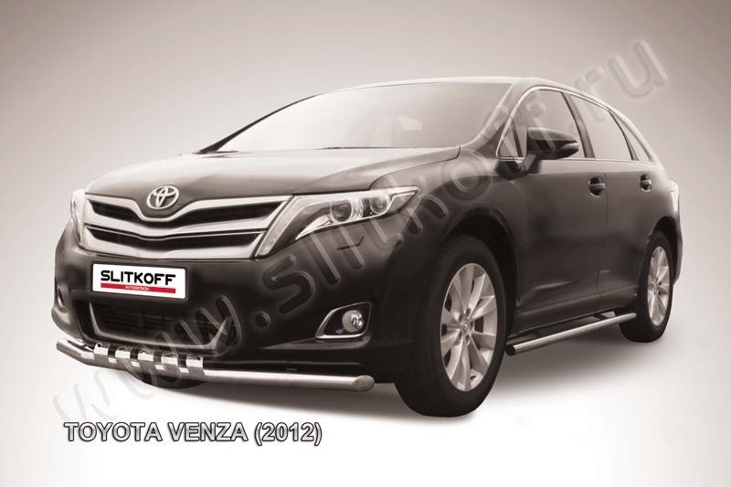 Slitkoff TVEN005 защита переднего бампера d57 с декоративными элементами Toyota Venza (2013)