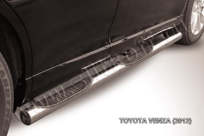 Slitkoff TVEN006 защита порогов d76 с проступями Toyota Venza (2013)
