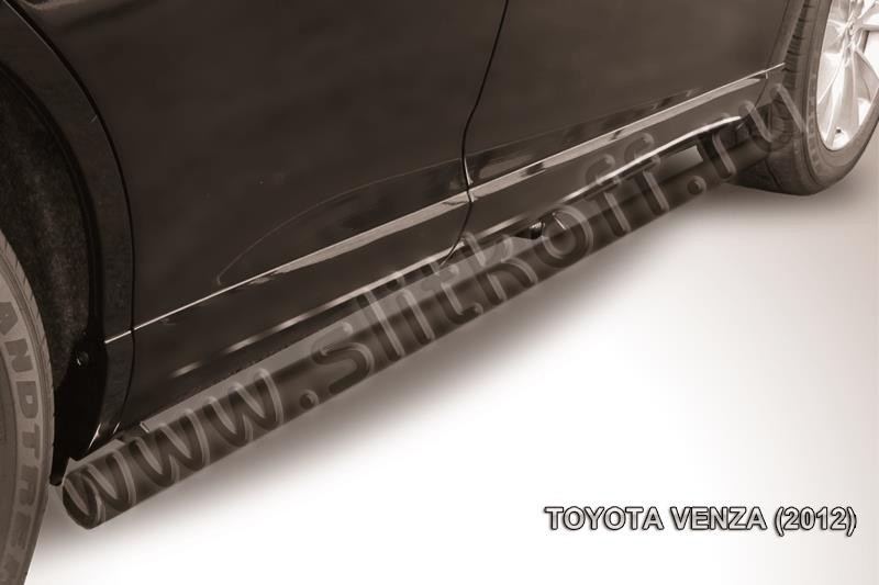 Slitkoff TVEN007B защита порогов d57 труба черная Toyota Venza (2013)