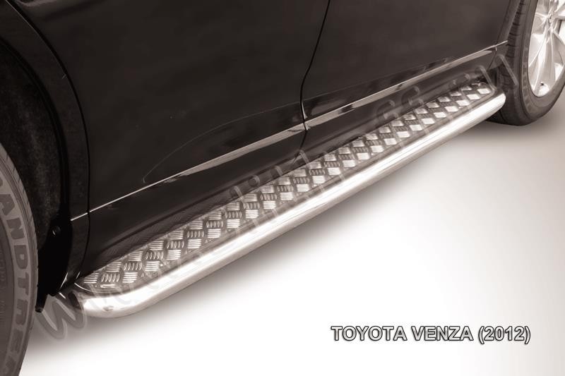 Slitkoff TVEN008 защита порогов d57 с листом усиленная Toyota Venza (2013)