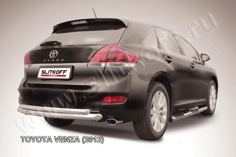 Slitkoff TVEN009 защита заднего бампера d76+ d57 двойная радиусная Toyota Venza (2013)