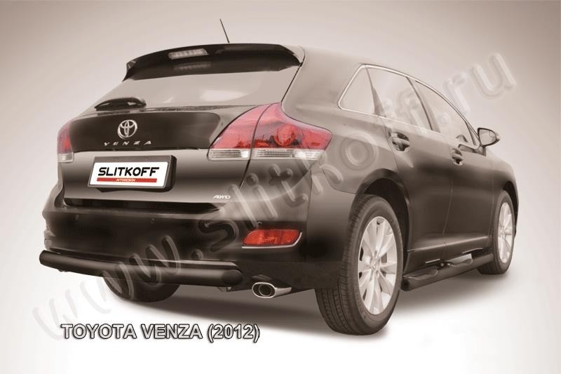 Slitkoff TVEN010B защита заднего бампера d76 радиусная черная Toyota Venza (2013)
