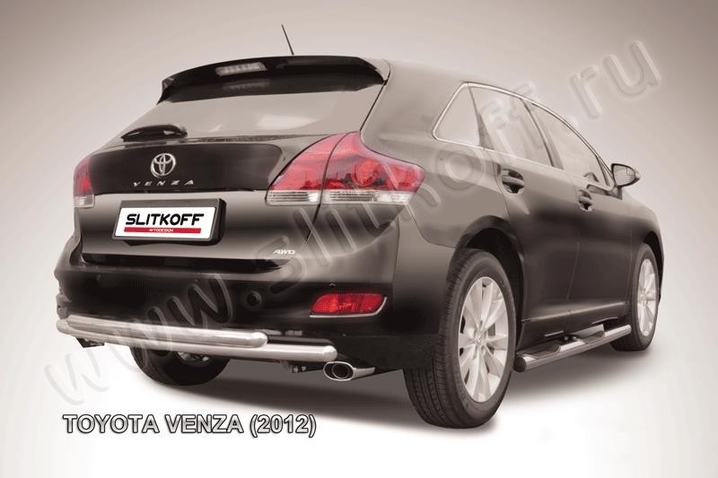 Slitkoff TVEN011 защита заднего бампера d57+ d57 двойная радиусная Toyota Venza (2013)