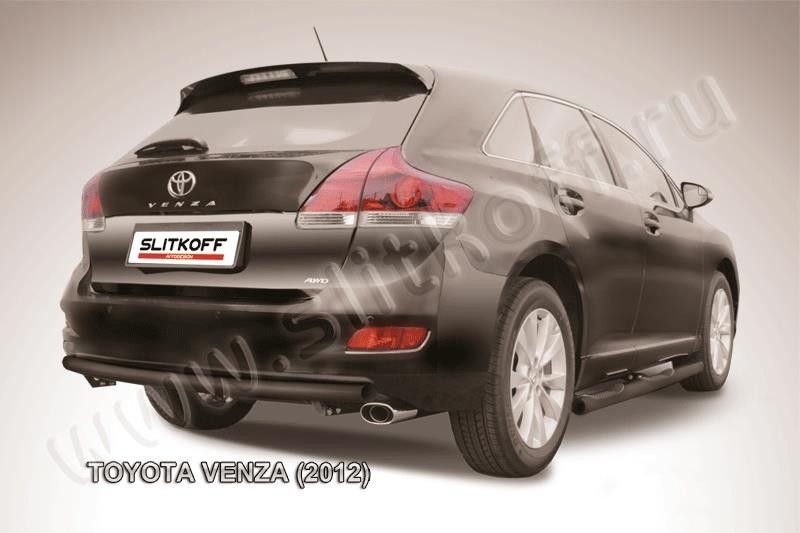 Slitkoff TVEN012B защита заднего бампера d57 радиусная черная Toyota Venza (2013)