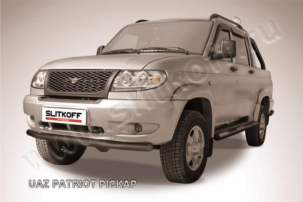 Slitkoff UPpic004B защита переднего бампера d57 черная УАЗ Пикап 2014