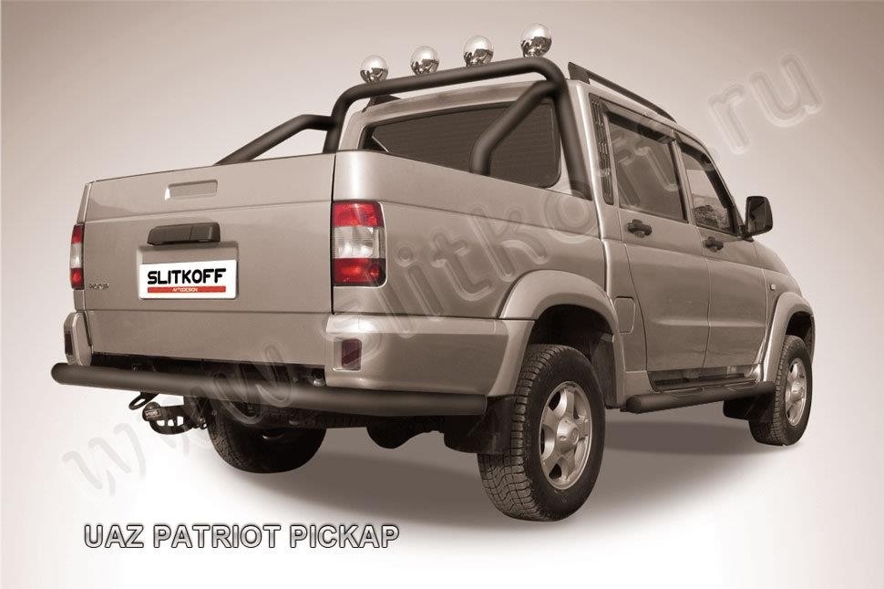 Slitkoff UPpic011B защита заднего бампера d76 черная УАЗ Пикап 2014