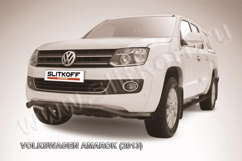 Slitkoff VWAM13-007B защита переднего бампера d57 "волна" черная Volkswagen Amarok (2013)