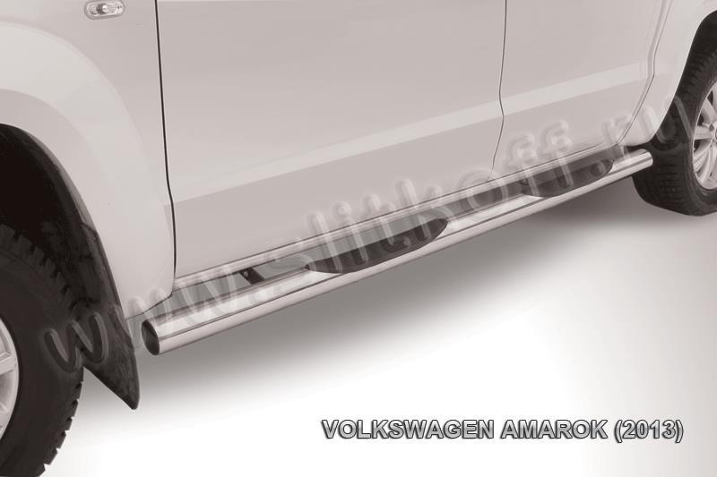Slitkoff VWAM13-008 защита порогов d76 с проступями Volkswagen Amarok (2013)