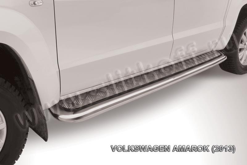 Slitkoff VWAM13-010 защита порогов d57 с листом усиленная Volkswagen Amarok (2013)