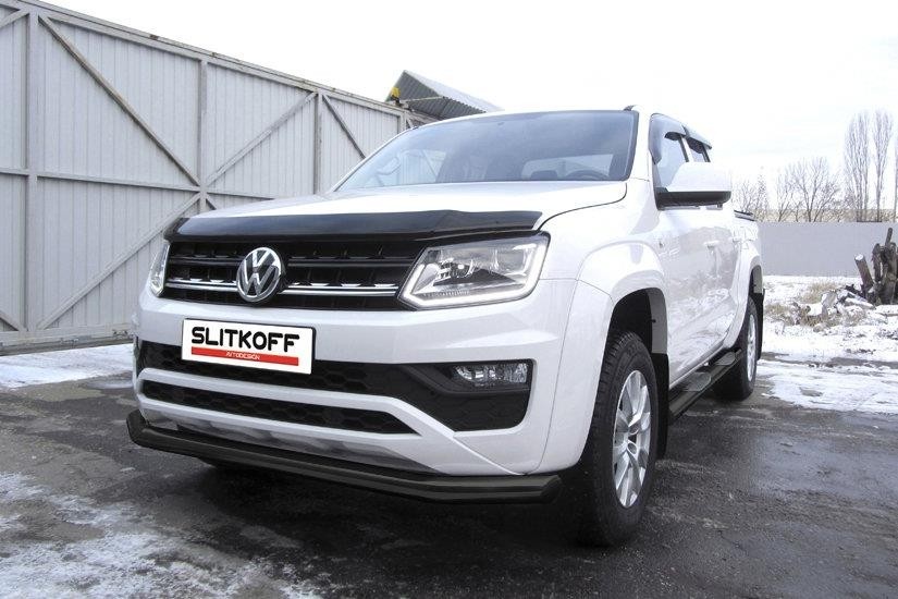 Slitkoff VWAM16-003B защита переднего бампера d76 черная Volkswagen Amarok (2016)