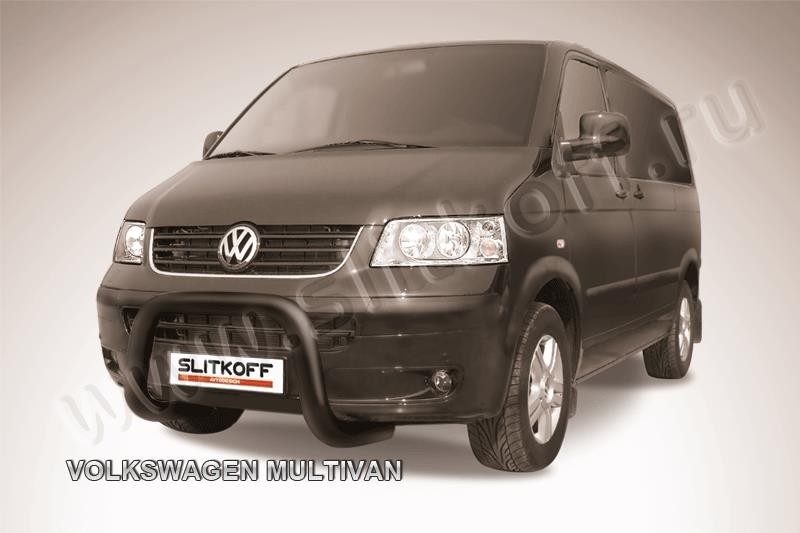 Slitkoff VWM001B кенгурятник d76 низкий "мини" черный Volkswagen Multivan