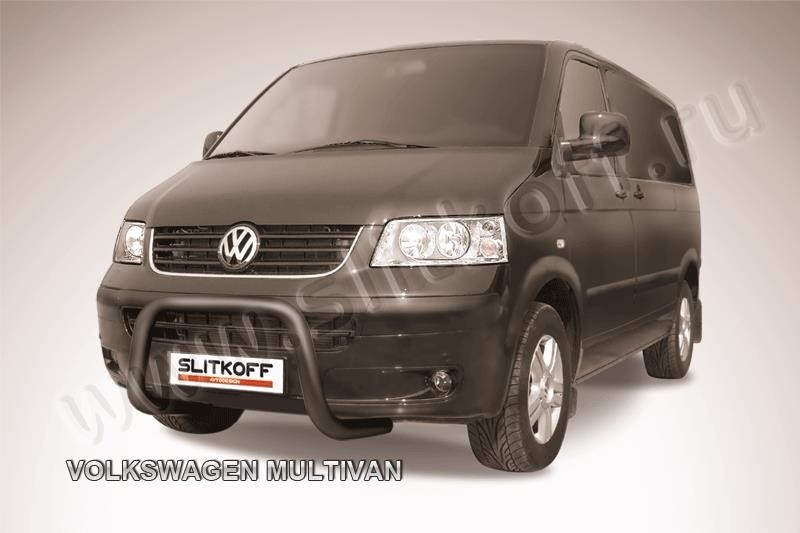 Slitkoff VWM002B кенгурятник d57 низкий "мини" черный Volkswagen Multivan