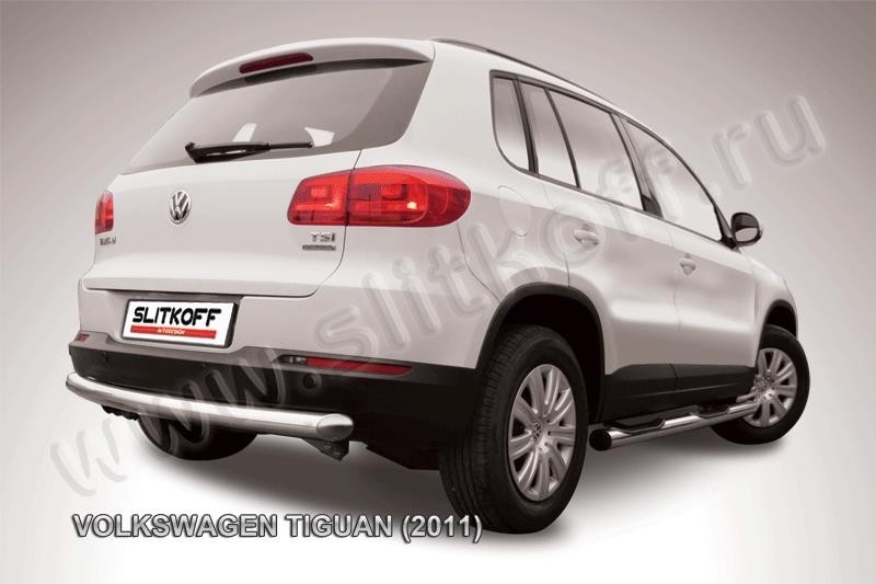 Slitkoff VWTIG-009 защита заднего бампера d76 радиусная Volkswagen Tiguan (2011)