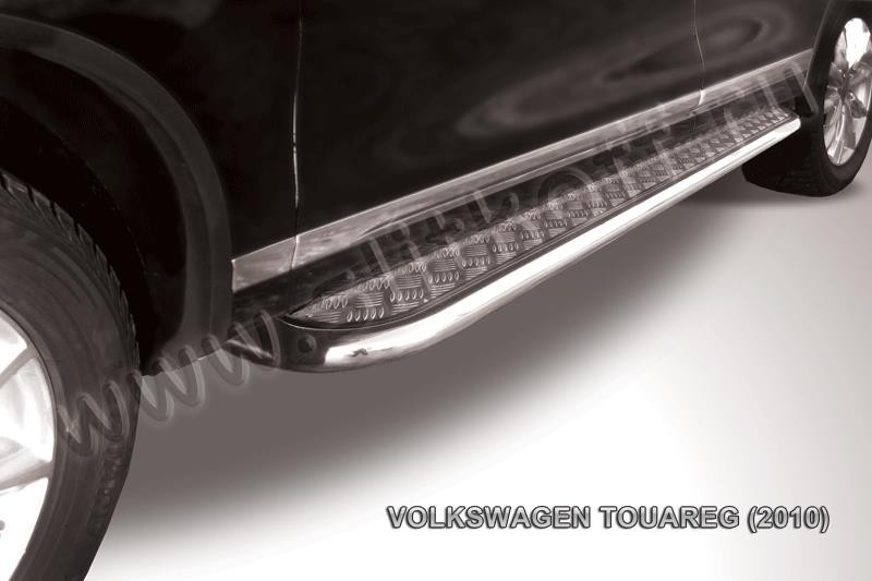 Slitkoff VWTR-006 защита порогов d57 с листом усиленная Volkswagen Touareg (2010)