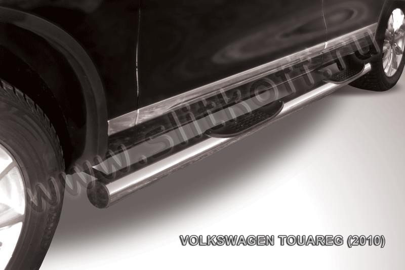 Slitkoff VWTR-007 защита порогов d76 c проступями Volkswagen Touareg (2010)