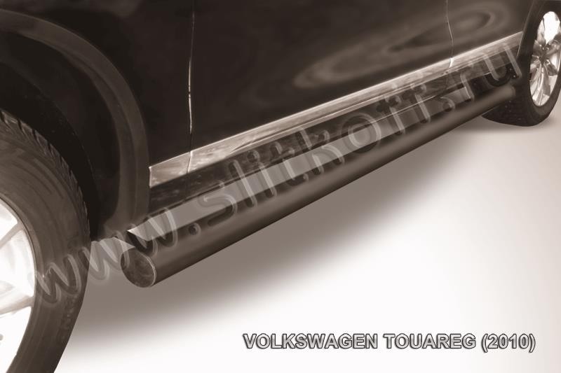 Slitkoff VWTR-008B защита порогов d76 труба черная Volkswagen Touareg (2010)