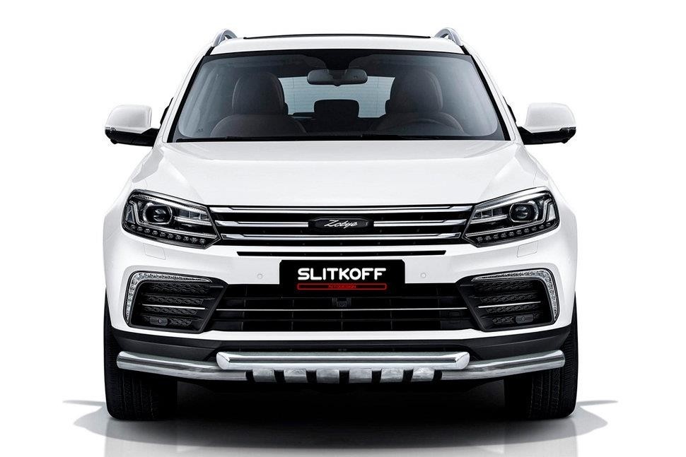 Slitkoff ZOTCOP-001 защита переднего бампера d57+ d57 с декоративными элементами Zotye Coupa