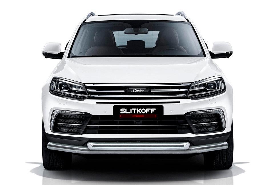 Slitkoff ZOTCOP-002 защита переднего бампера d57+ d57 Zotye Coupa