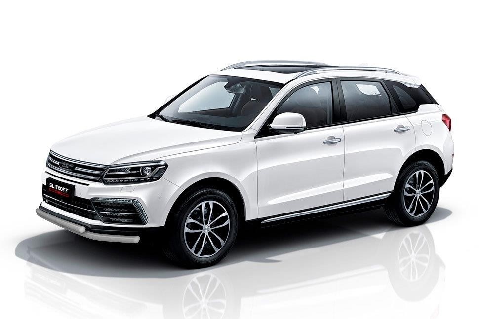 Slitkoff ZOTCOP-002S защита переднего бампера d57+ d57 серебристая Zotye Coupa
