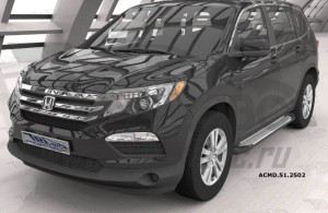 Can Otomotiv ACMD.51.2502 пороги алюминиевые (Sapphire Silver) Honda Pilot (2016-)